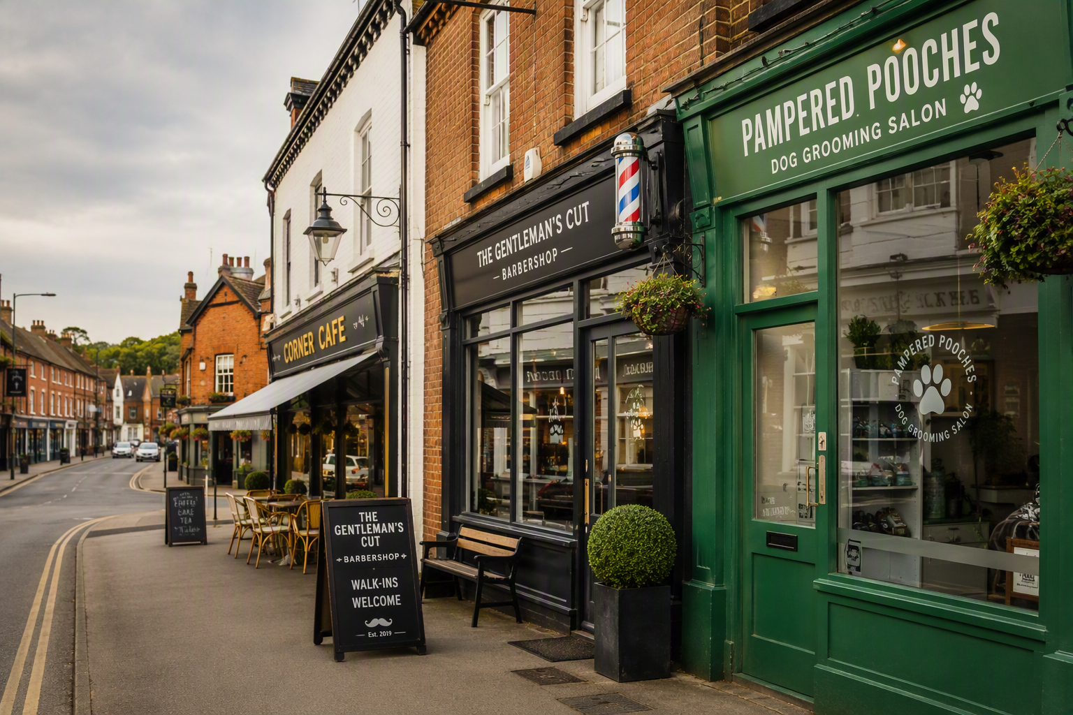 A British high street of independent local businesses