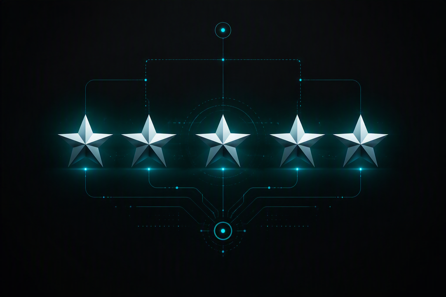 Five-star review rating illustration