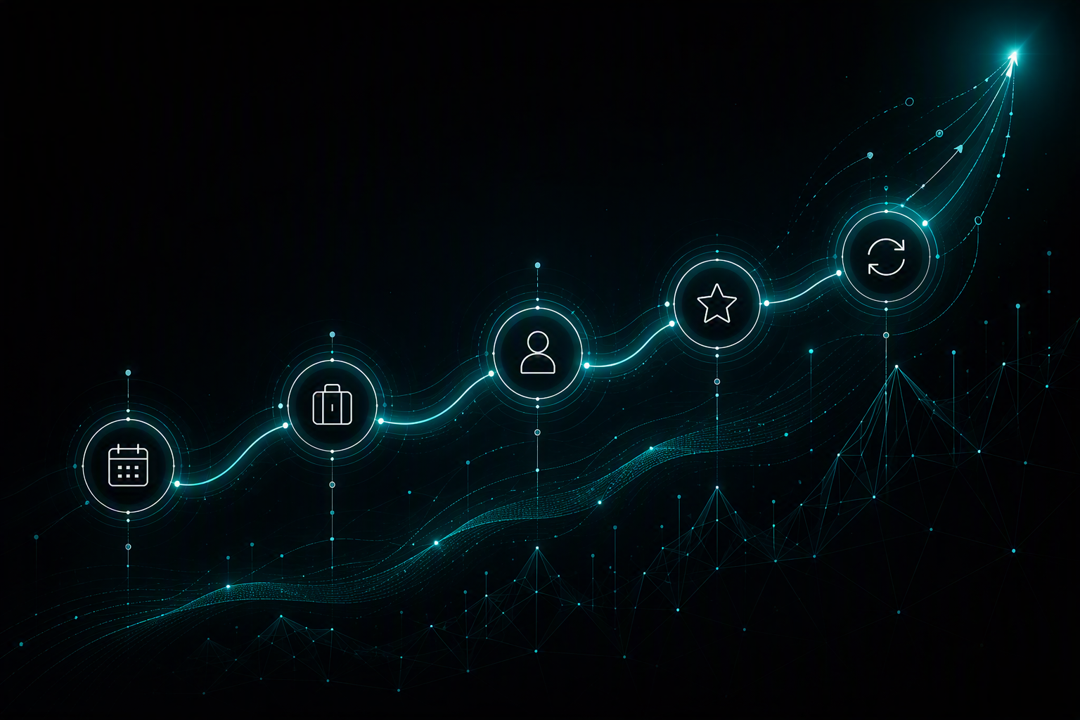Upward customer journey illustration