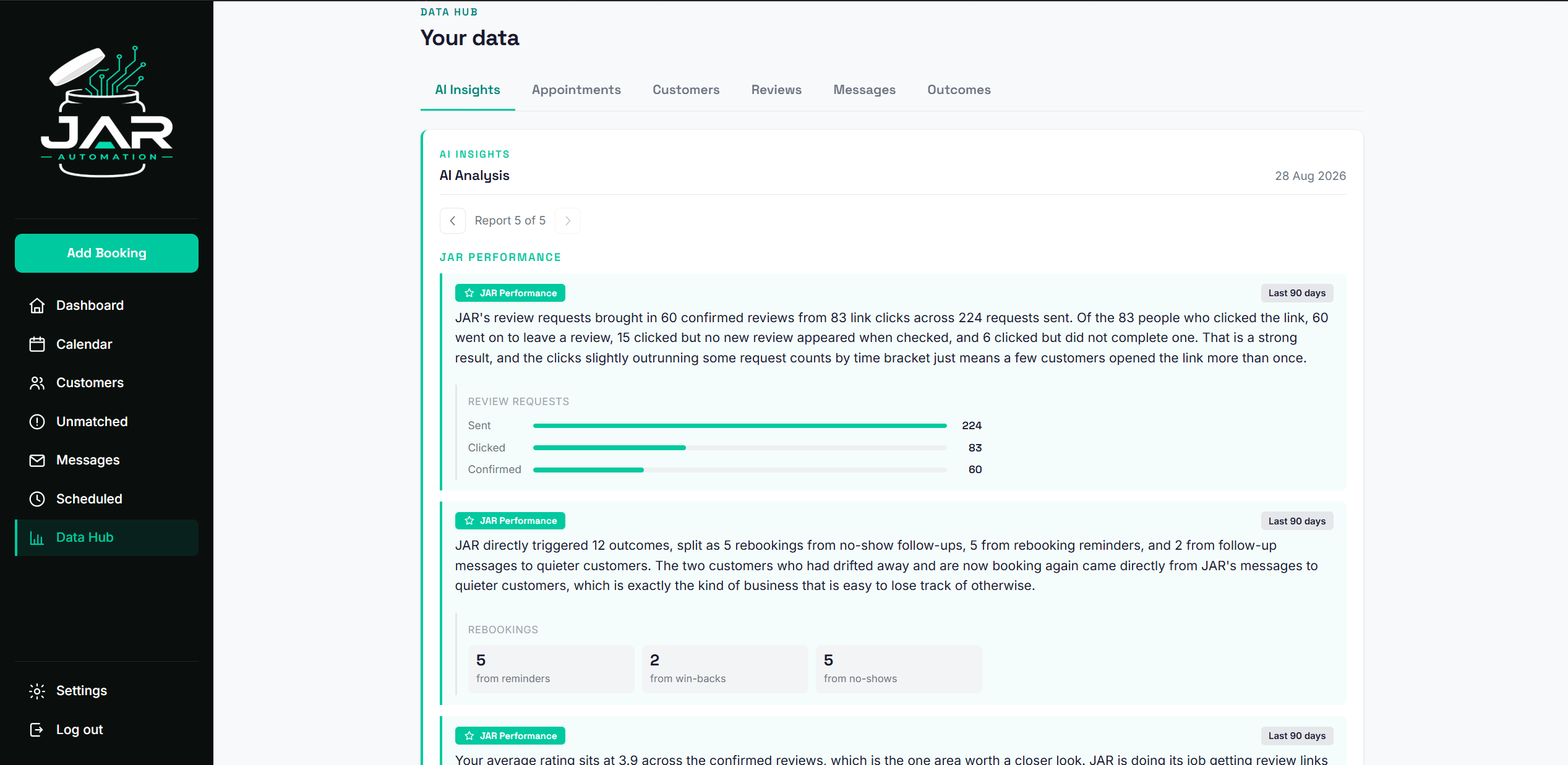 JAR portal: AI insights